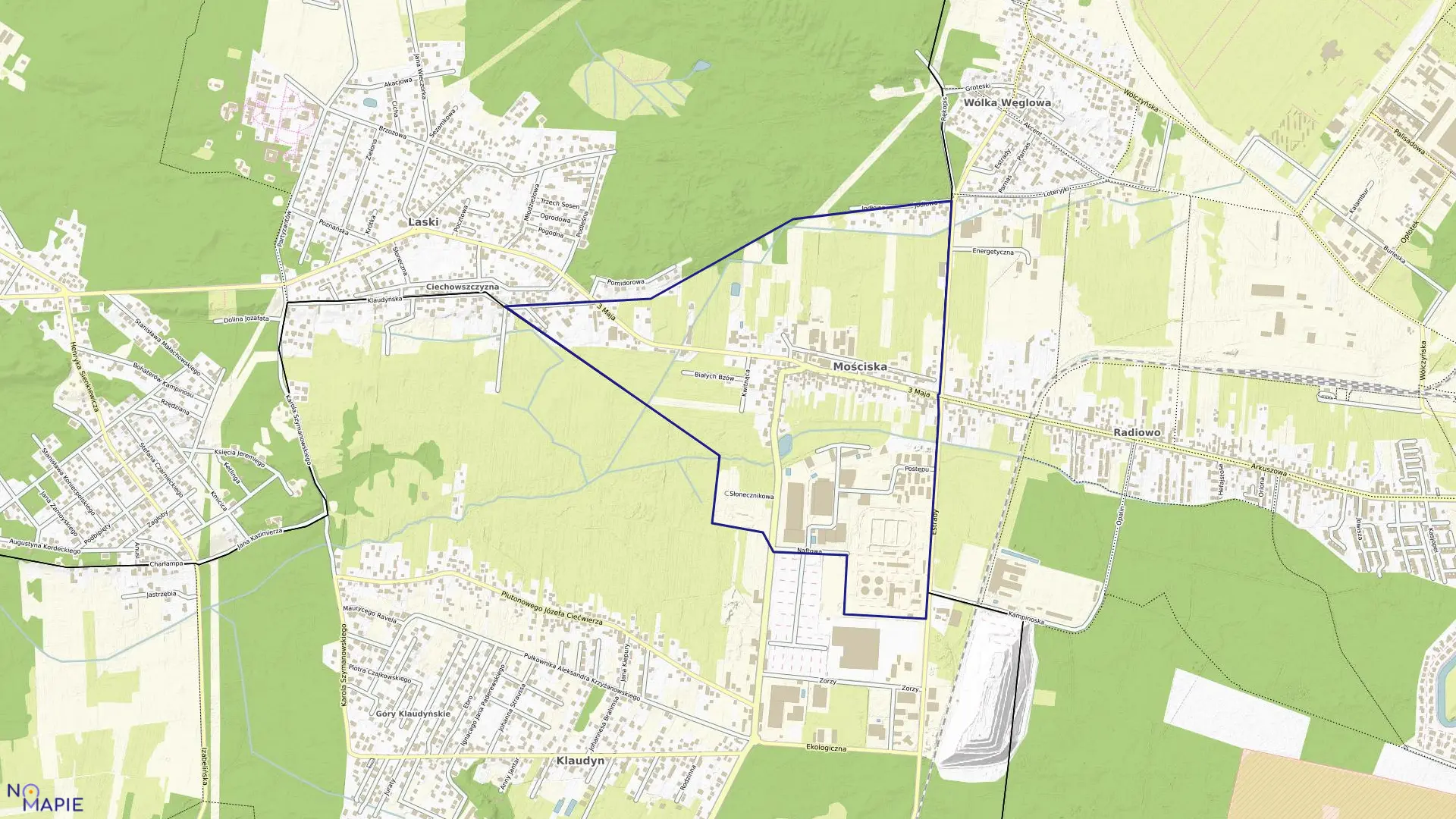 Mapa obrębu MOŚCISKA w gminie Izabelin